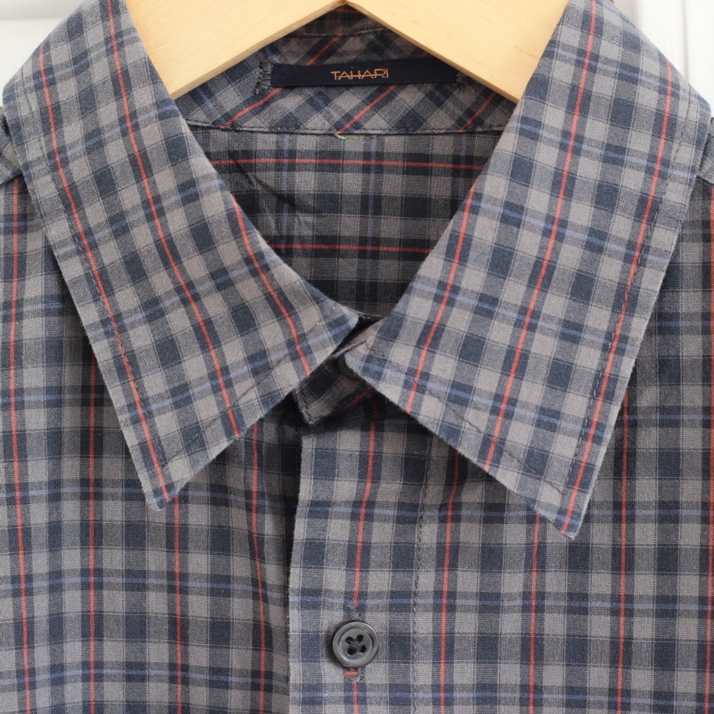 Elie Tahari Men's Plaid Shirt, XS